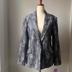 Estelle & Finn Single-button Snake Print Blazer   Women’s Viscose Blend Jacket